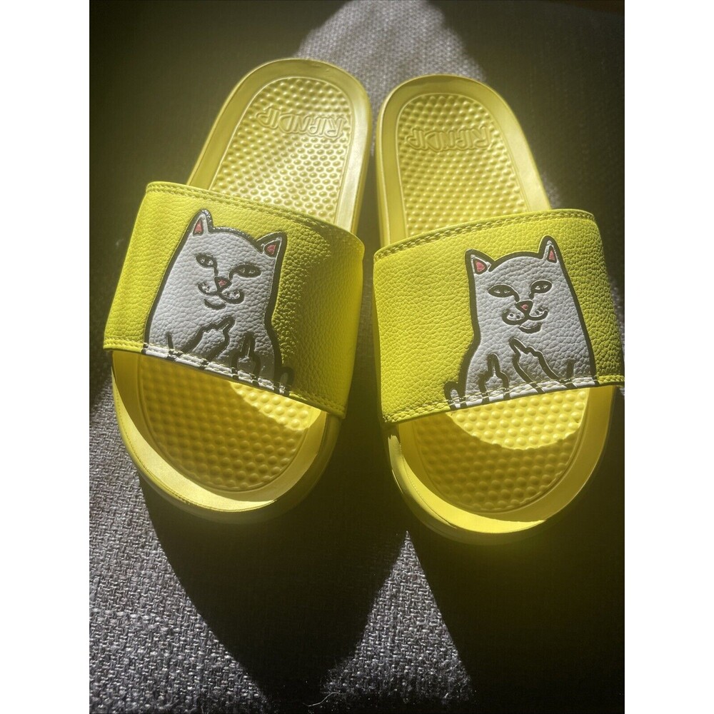 RIPNDIP Lord Nermal Slides (Safety Yellow)- SIZE 4 men’s women’s 5.5